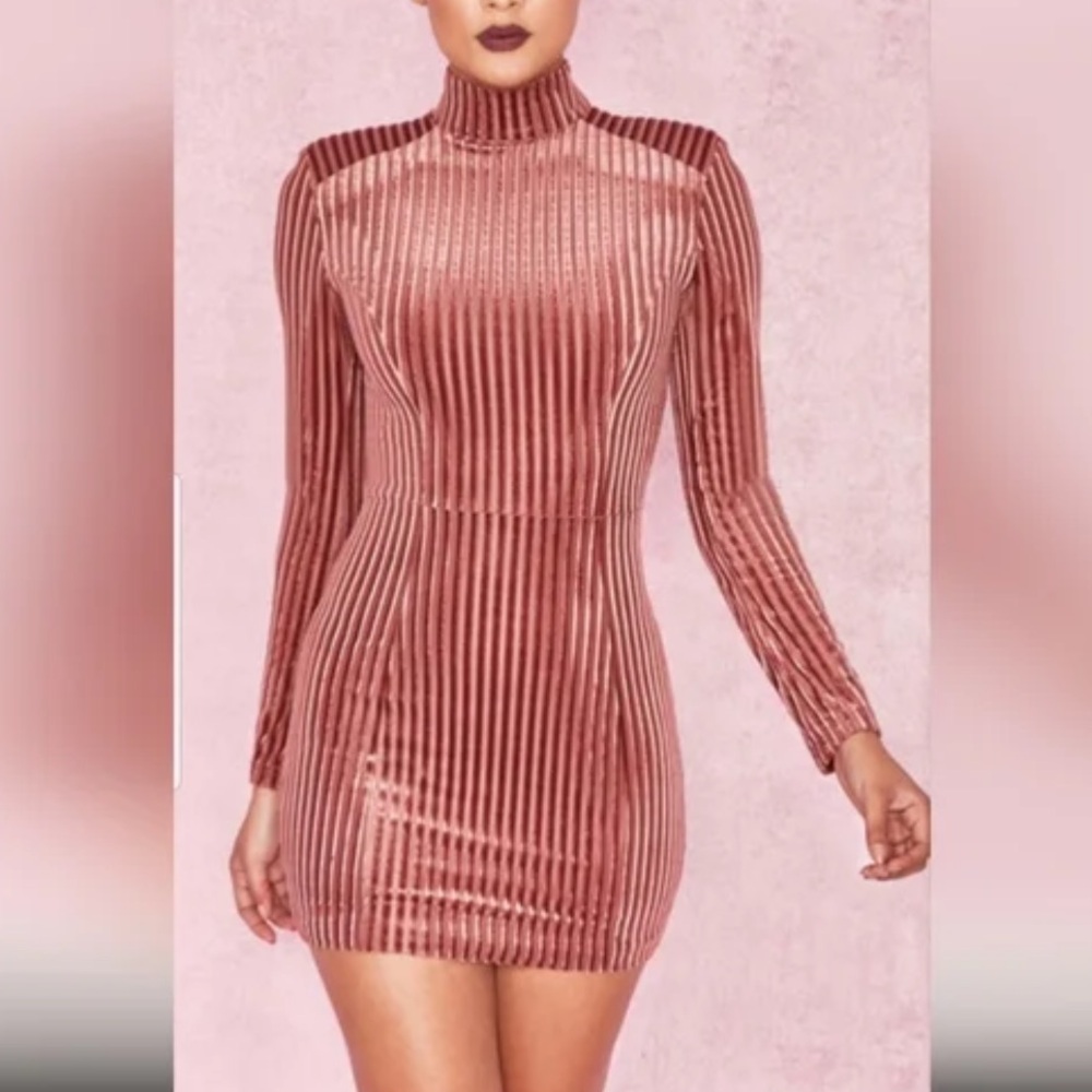 HOUSEOFCB casadei antique rose velvet mini dress VALENTINE'S DAY. Size S .